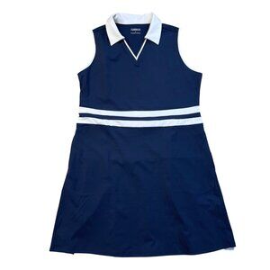 Acegolfs Navycore Sleeveless Dress Women's Size Large UPF50+ V-Neck Pockets NEW